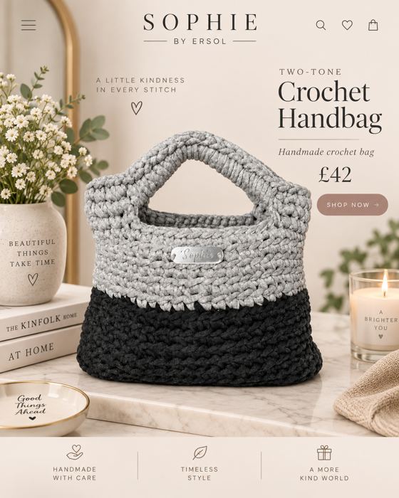 Grey & Black Two-Tone Handbag